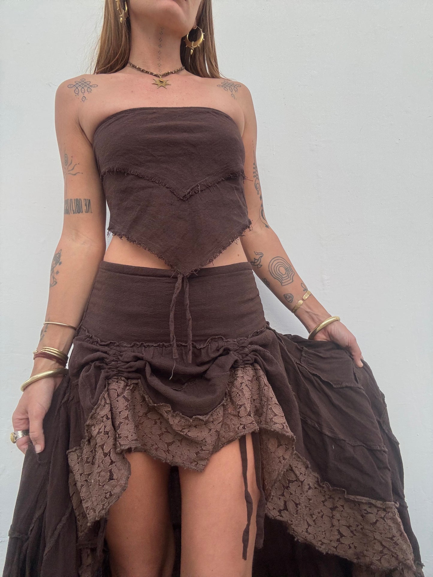 Peacock Skirt - Chocolate Brown