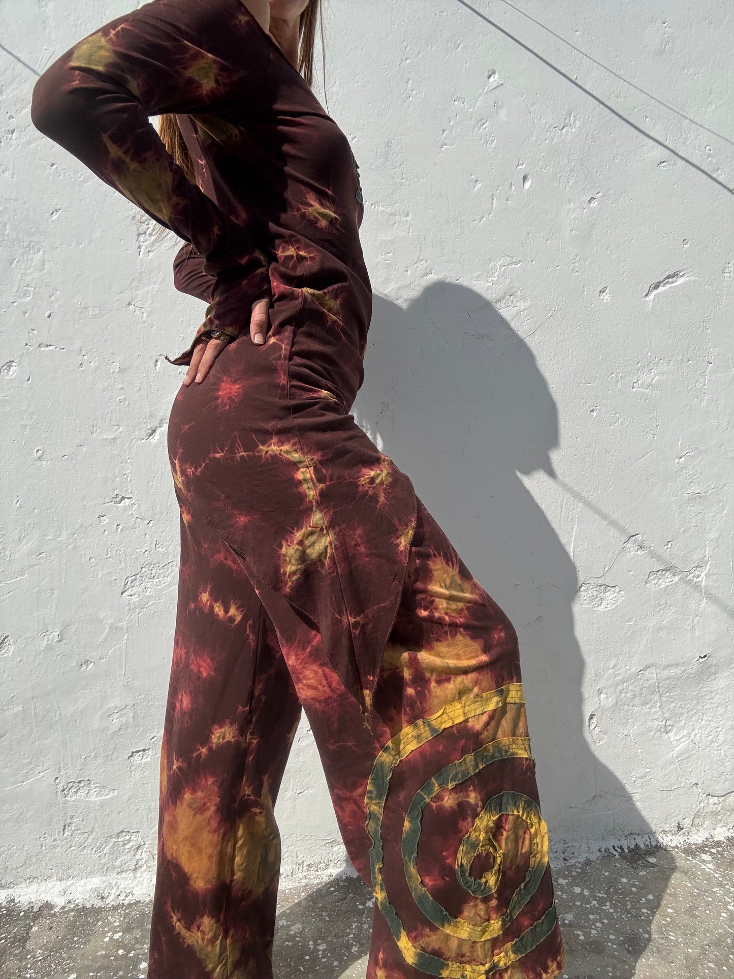 Spiral Dress - Brown Tie Dye