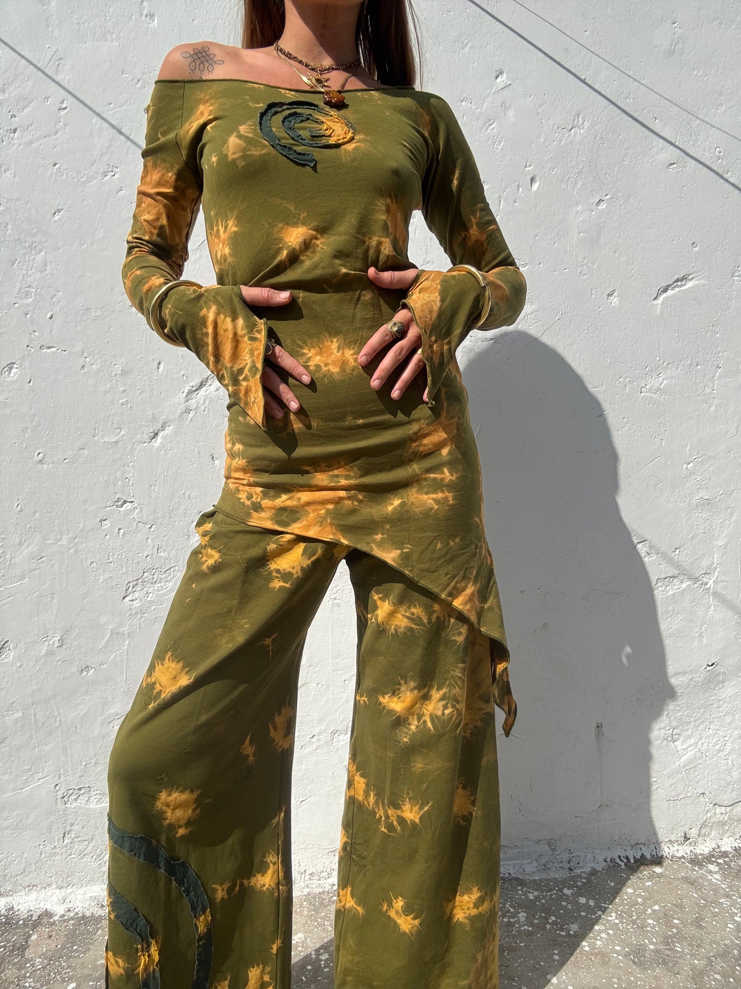 Spiral Dress - Green/Green Tie Dye