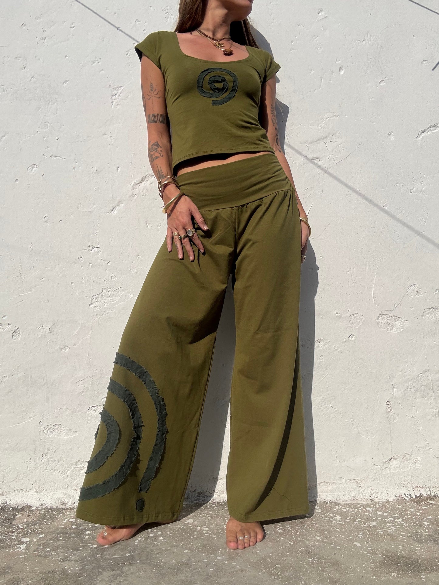 Spiral Baby Tee - Green/Green