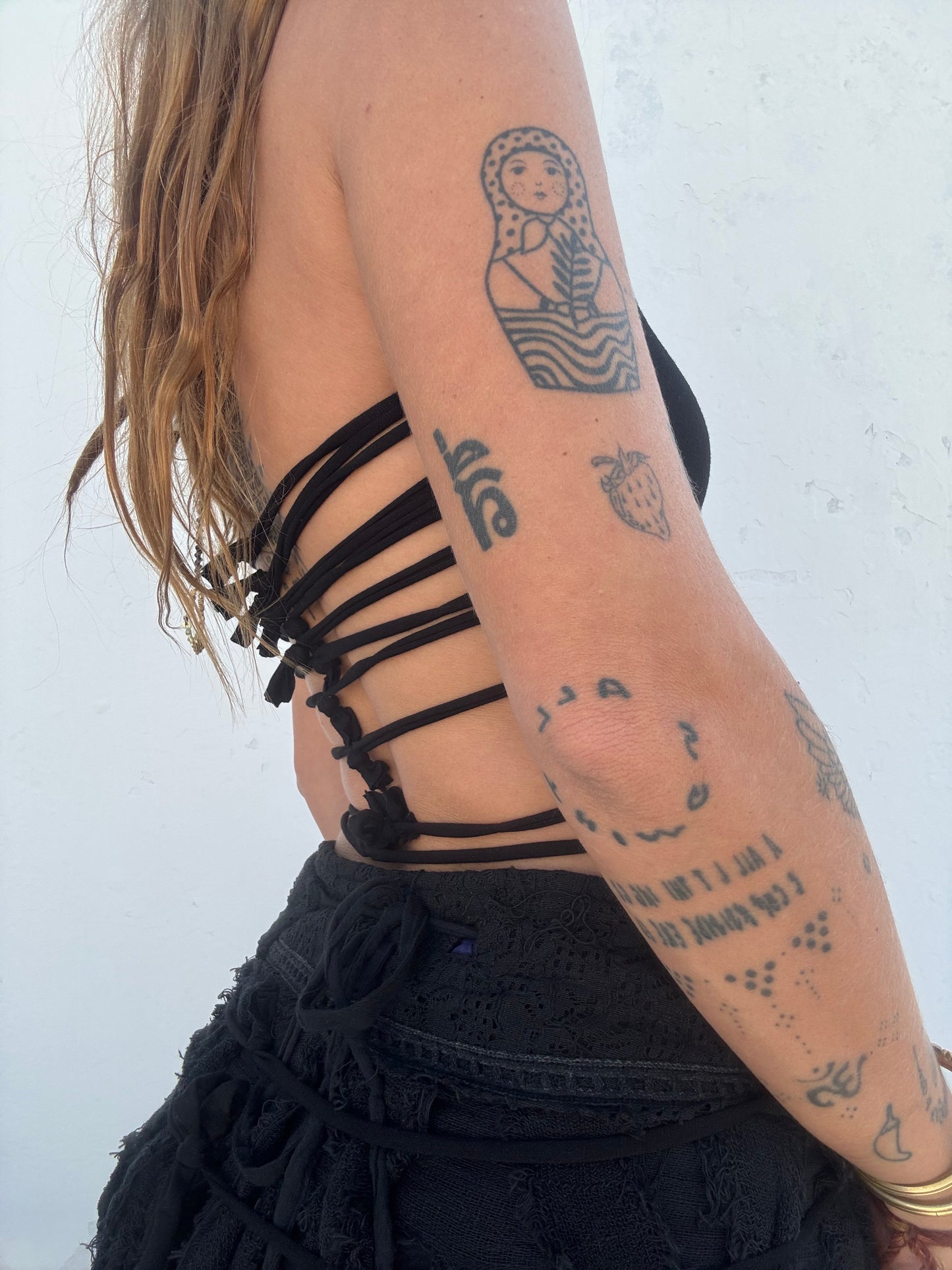 Slit Weave Top - Black