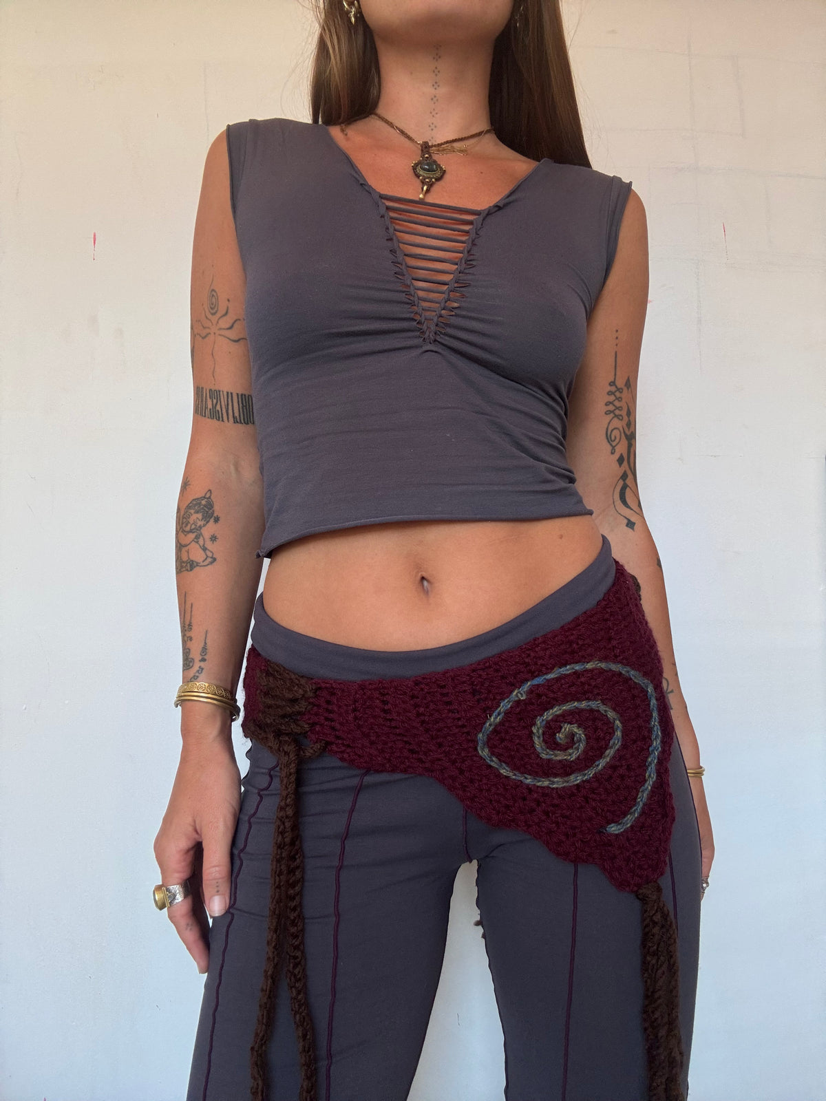 Crochet Fairy Utility Belt - Maroon/Multi
