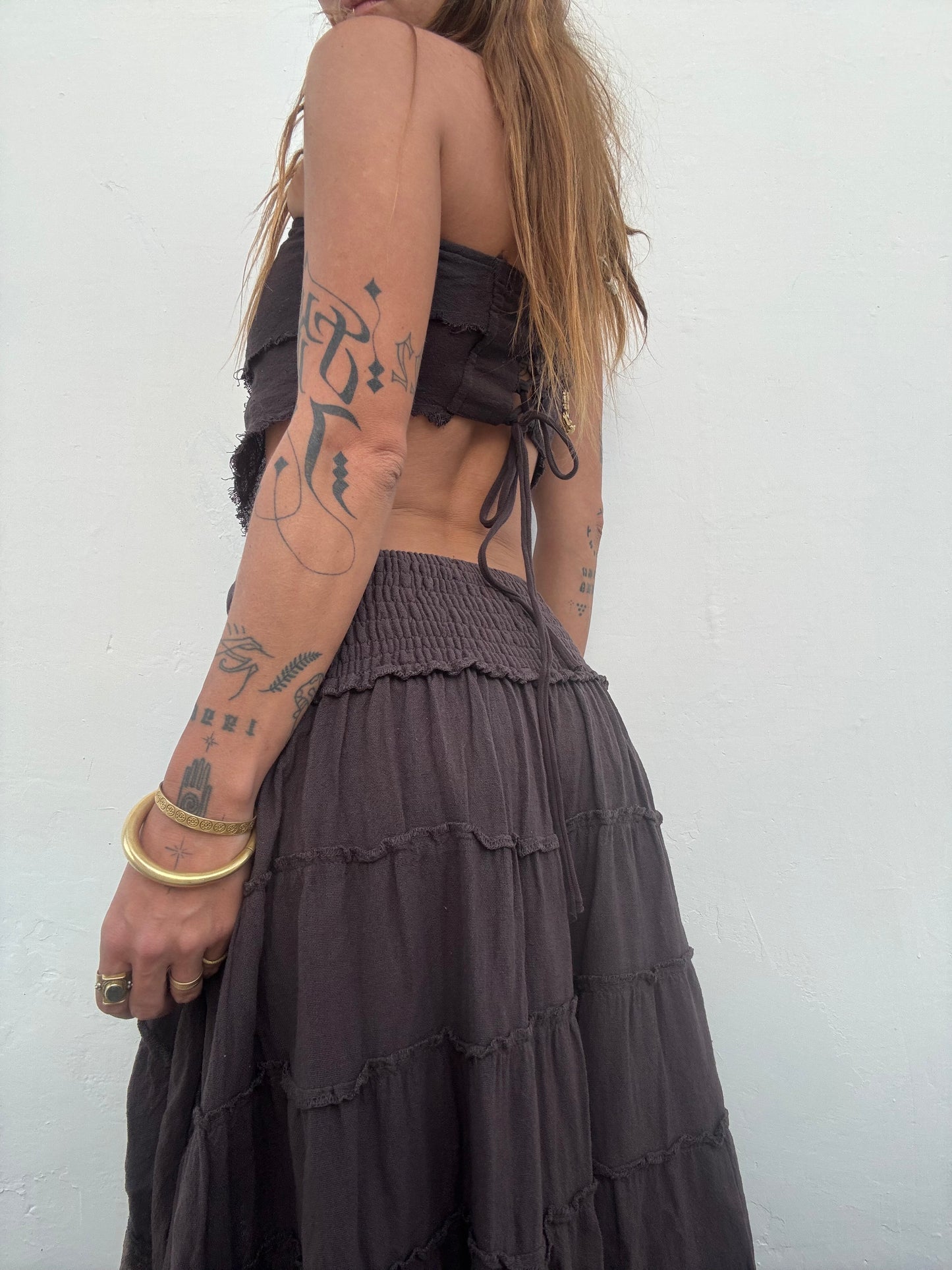 Peacock Skirt - Purple/Brown