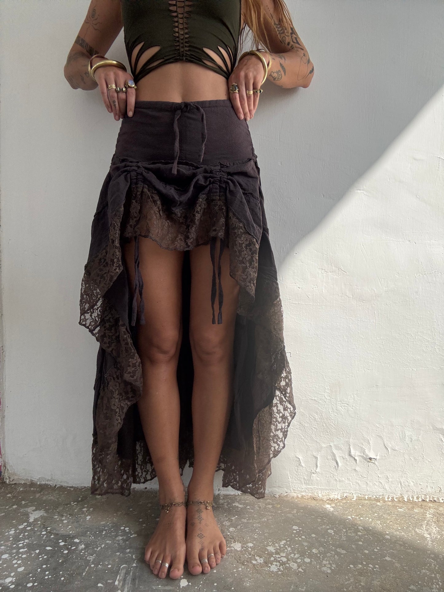 Peacock Skirt - Purple/Brown