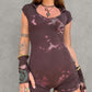Spiral Playsuit - Brown Tie Dye