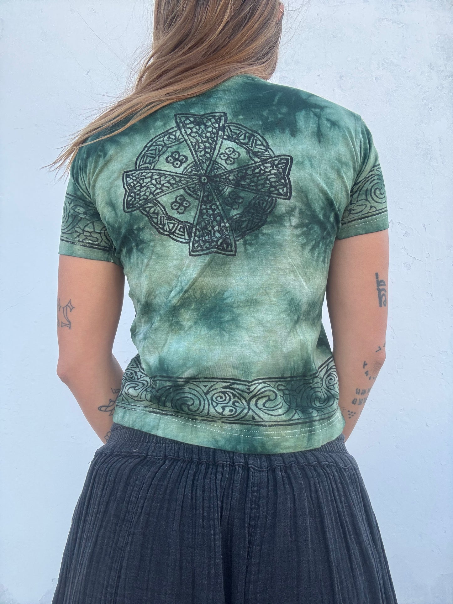 Block Print Baby Tee - Green