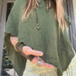 Cotton Poncho - Green