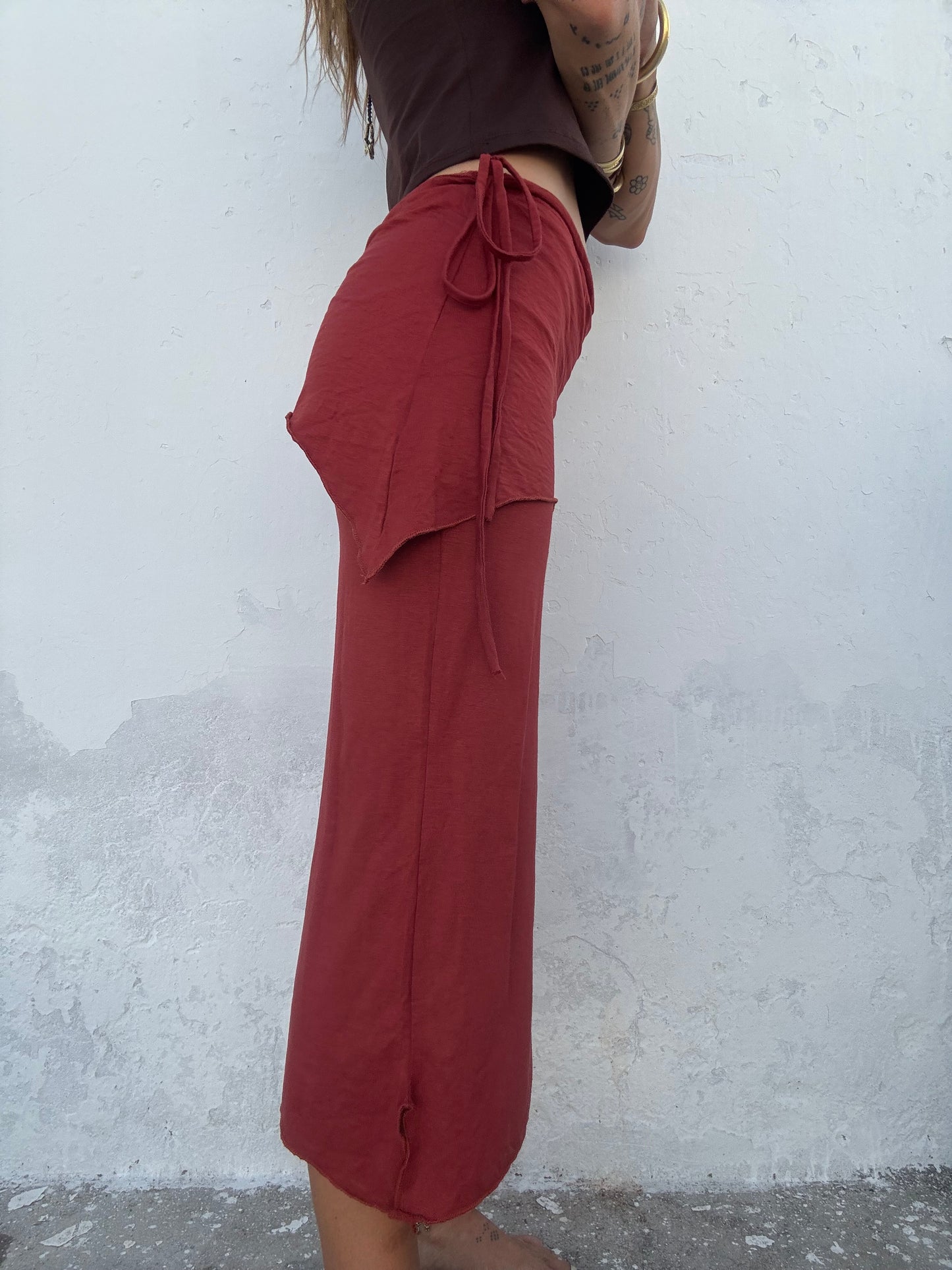 Cropped Flared Trousers - Copper