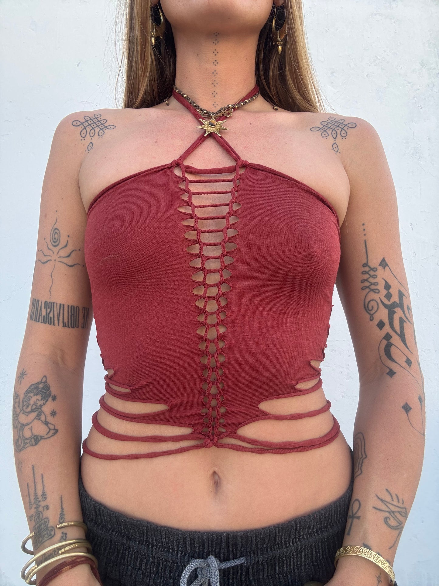 Slit Weave Top - Copper
