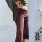 Cropped Flared Trousers - Brown