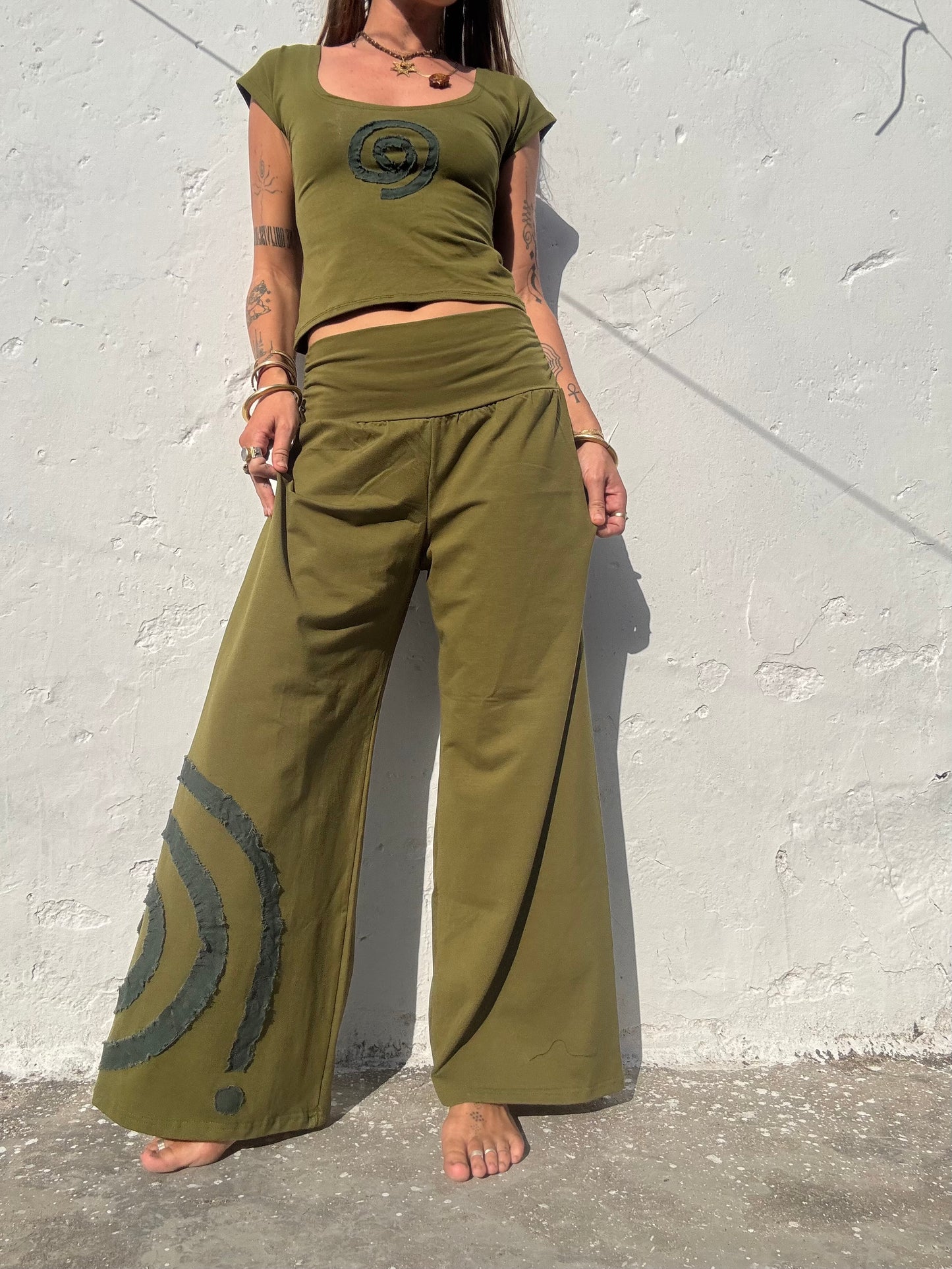 Spiral Baby Tee - Green/Green