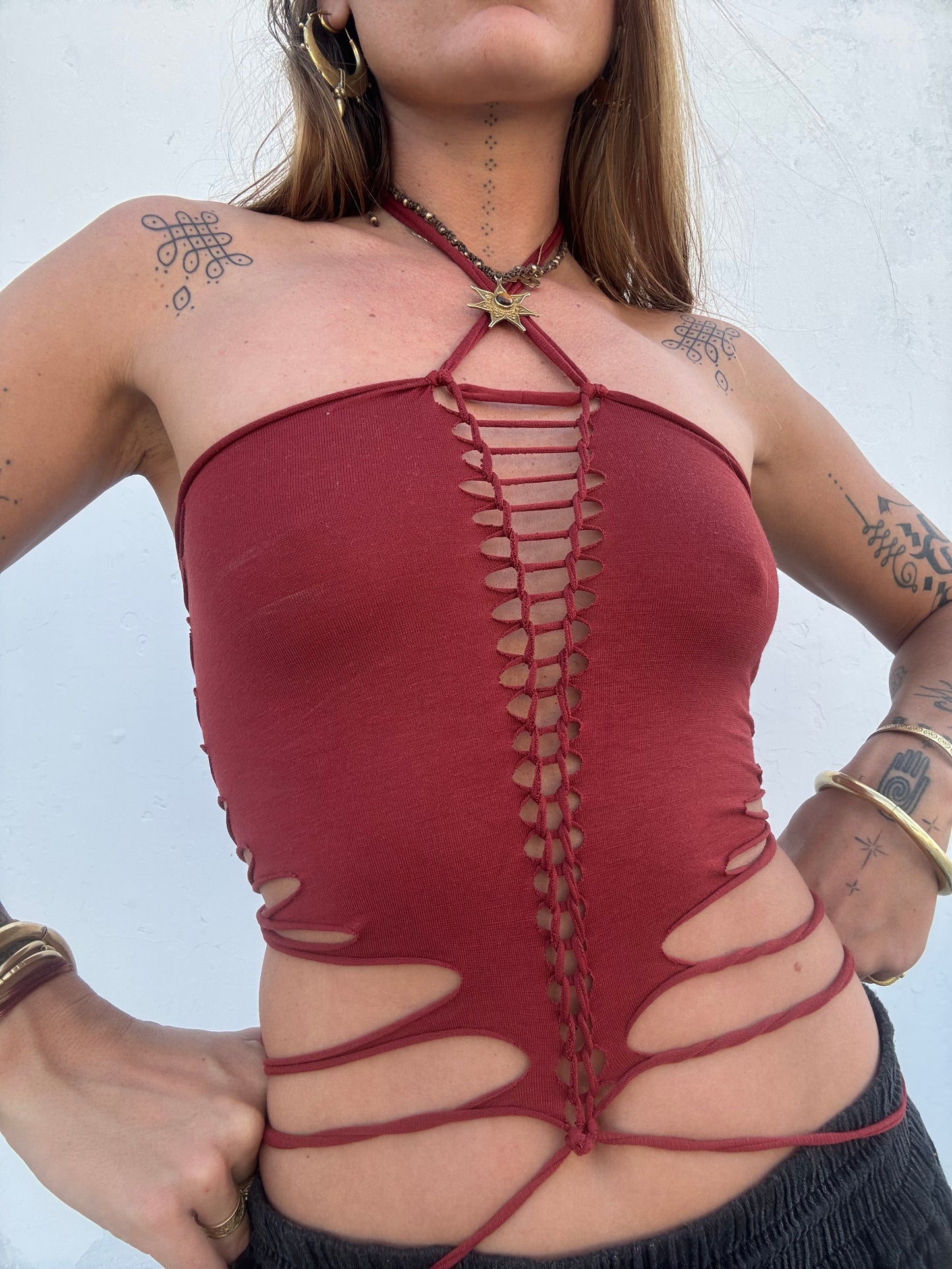 Slit Weave Top - Copper