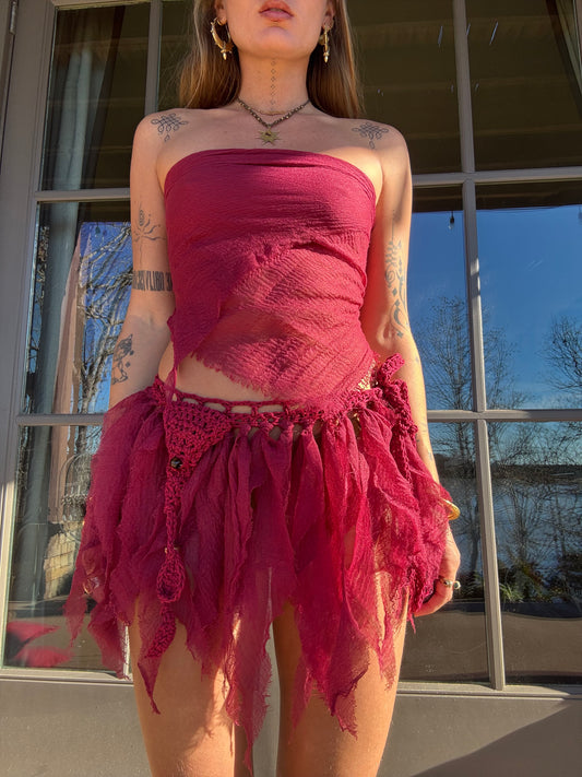 Crochet Fairy Skirt - Rosehip 2