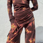 Spiral Dress - Brown Tie Dye