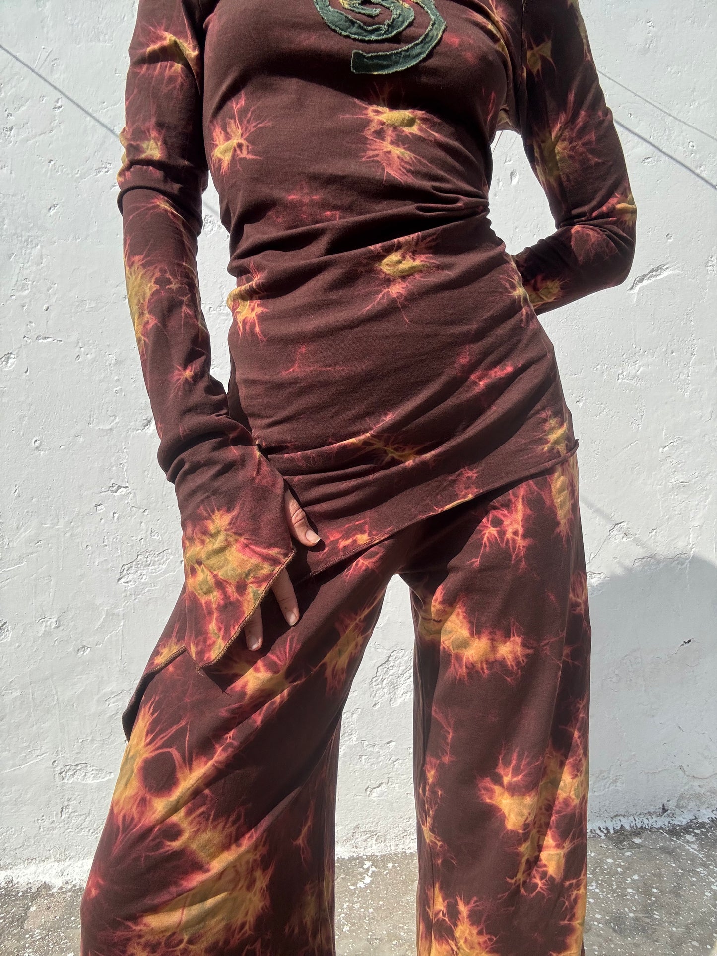 Spiral Dress - Brown Tie Dye