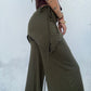 Cropped Flared Trousers - Green