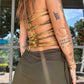 Slit Weave Top - Olive Green Tie Dye