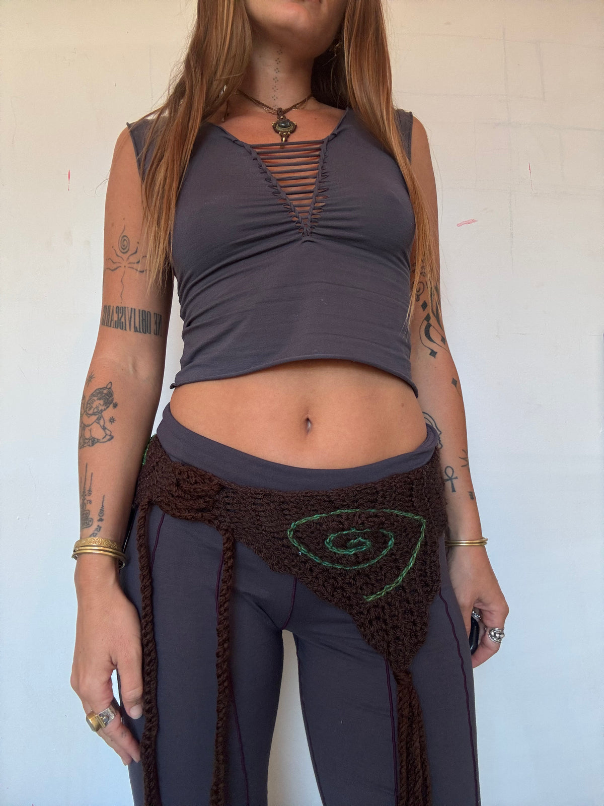 Crochet Fairy Utility Belt - Brown/Green