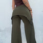 Cropped Flared Trousers - Green