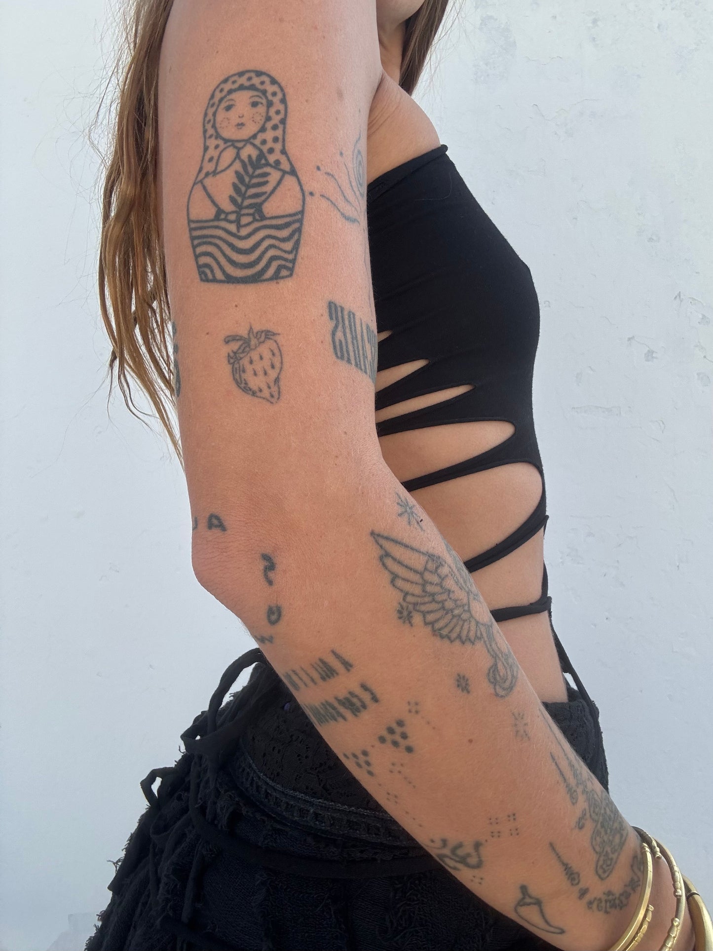 Slit Weave Top - Black