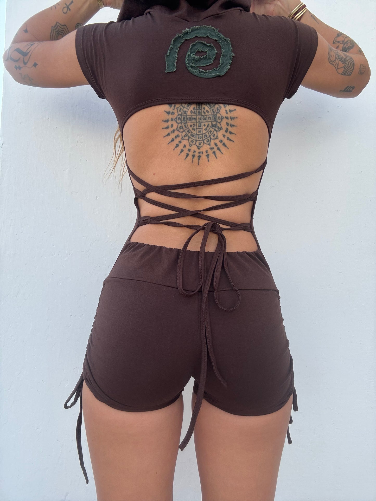 Spiral Playsuit - Brown