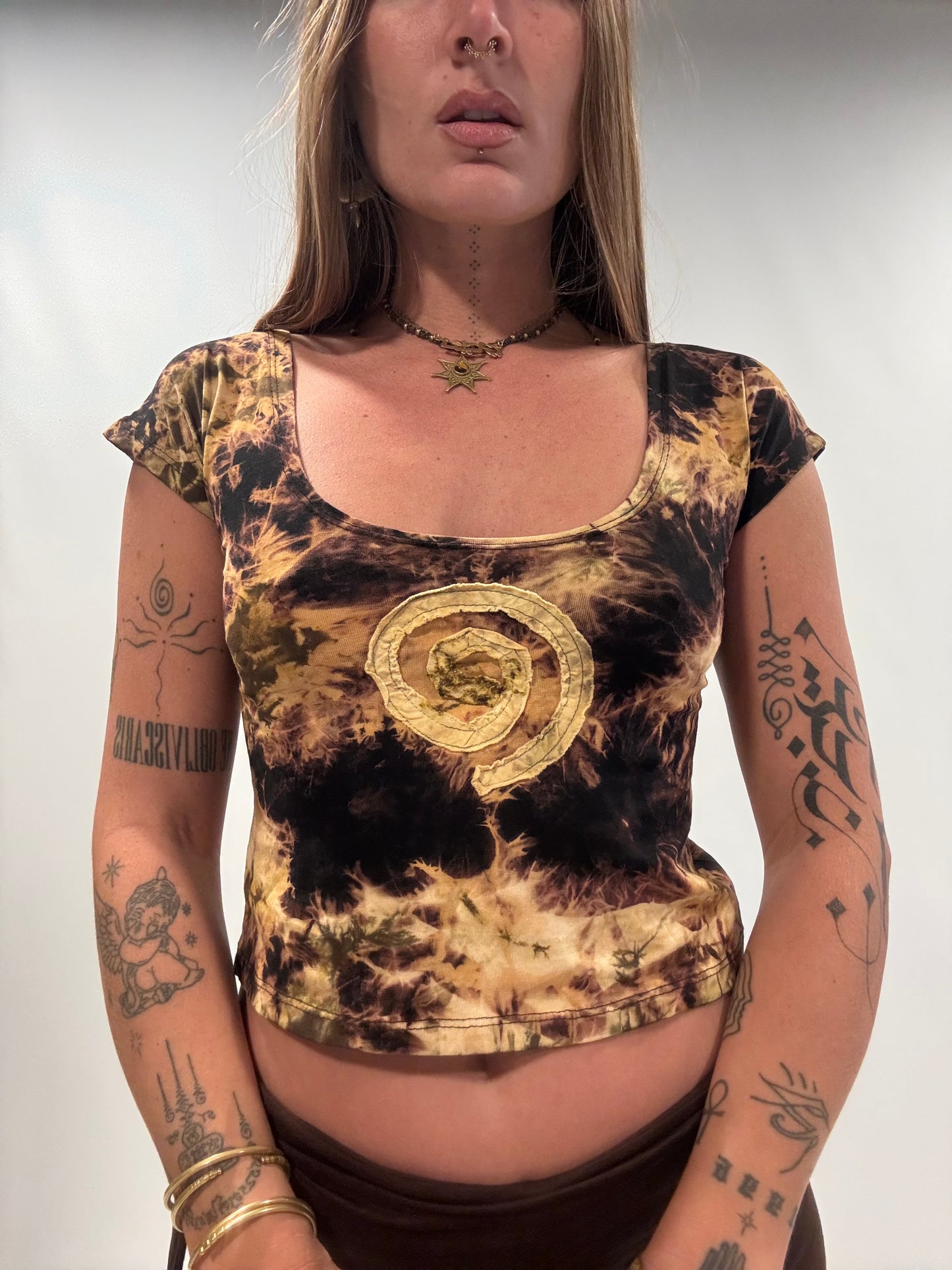 Spiral Baby Tee - Black Tie Dye