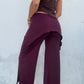 Cropped Flared Trousers - Purple