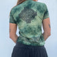 Block Print Baby Tee - Green ll