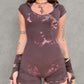Spiral Playsuit - Brown Tie Dye