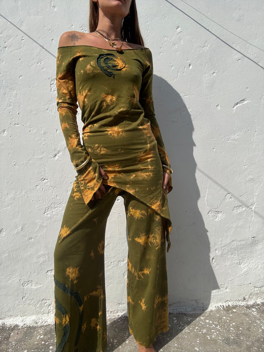 Spiral Dress - Green/Green Tie Dye