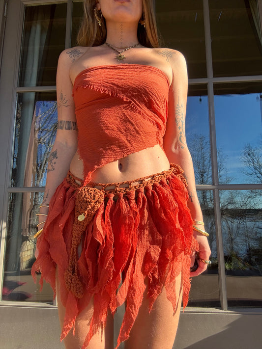 Crochet Fairy Skirt - Terracotta