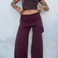 Cropped Flared Trousers - Purple