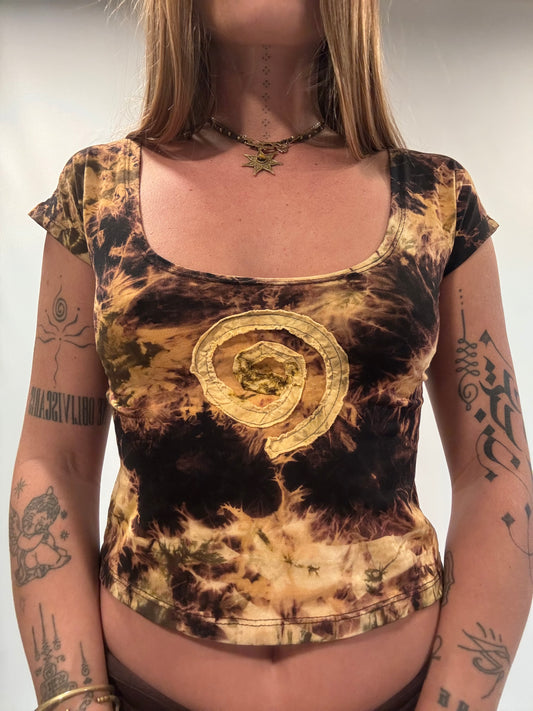 Spiral Baby Tee - Black Tie Dye