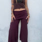 Cropped Flared Trousers - Purple