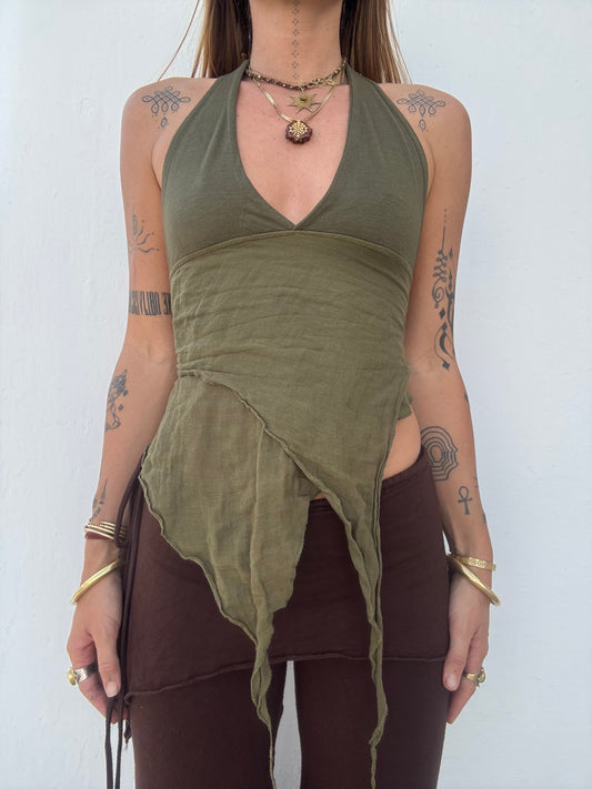 Asymmetrical Fairy Top - Green