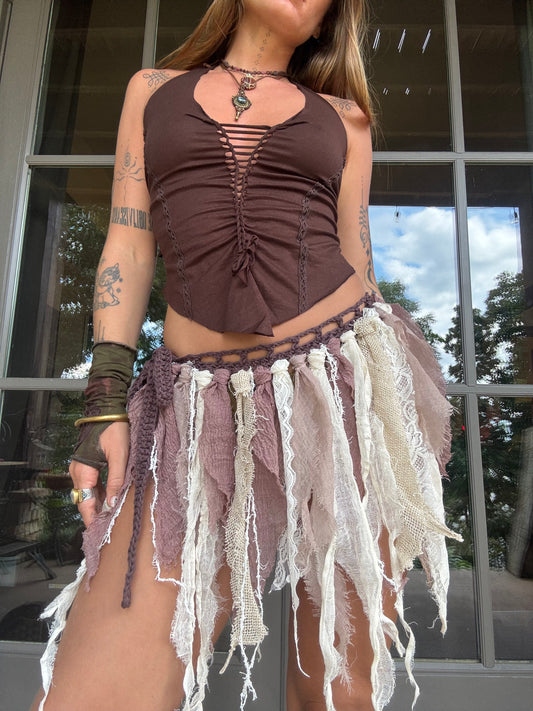 Crochet Fairy Skirt - Plum