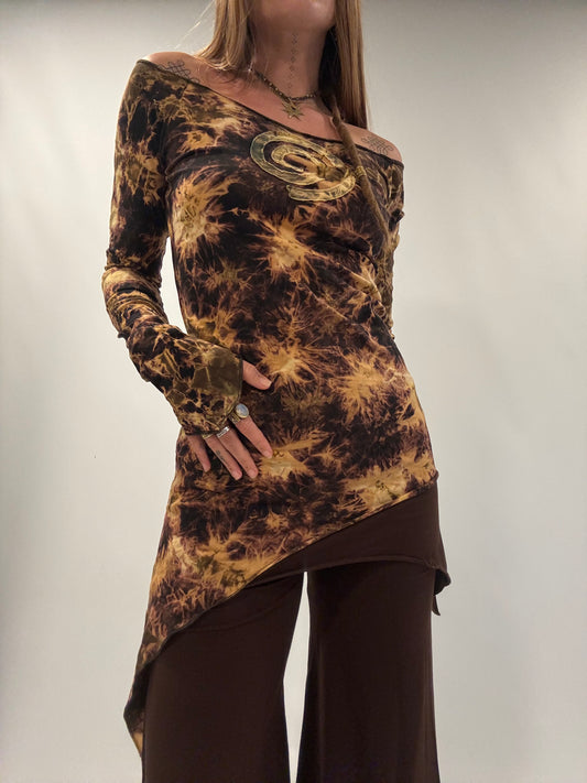 Spiral Dress - Black Tie Dye