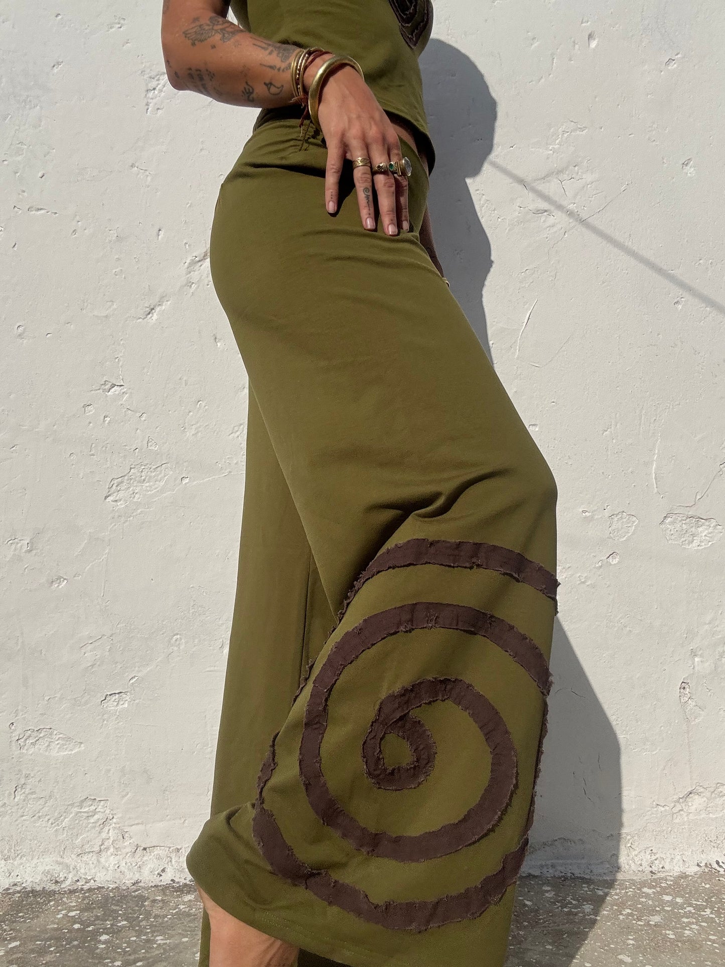 Spiral Trousers - Green/Brown