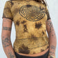Block Print Baby Tee - Brown Labyrinth