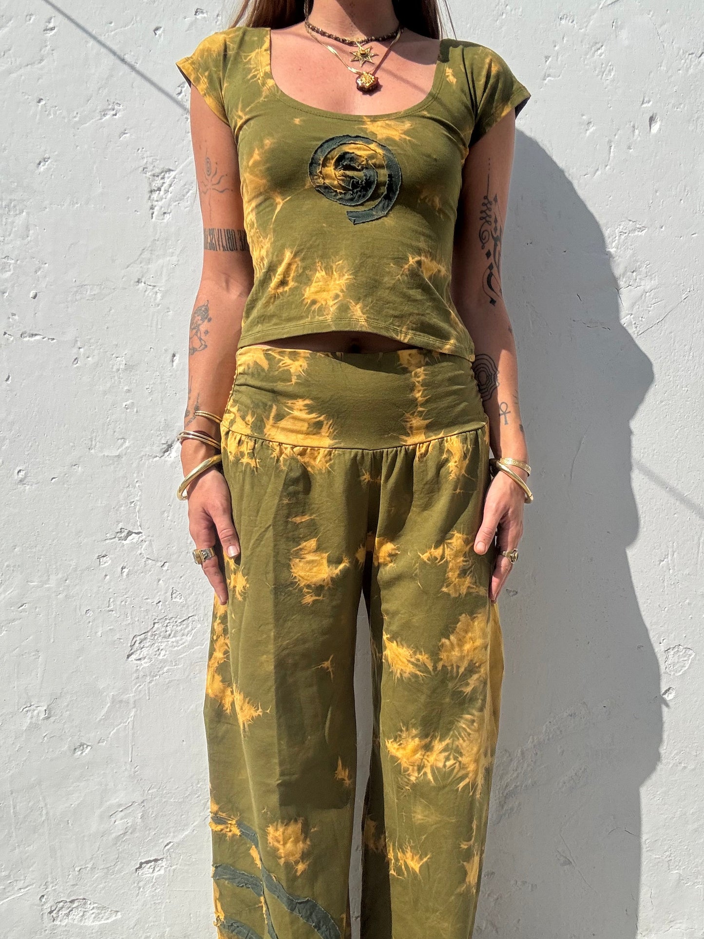 Spiral Baby Tee - Green/Green Tie Dye