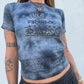 Block Print Baby Tee - Blue Ohm