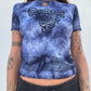 Block Print Baby Tee - Blue Butterfly
