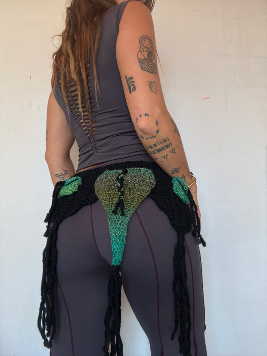 Crochet Fairy Utility Belt - Black/Green