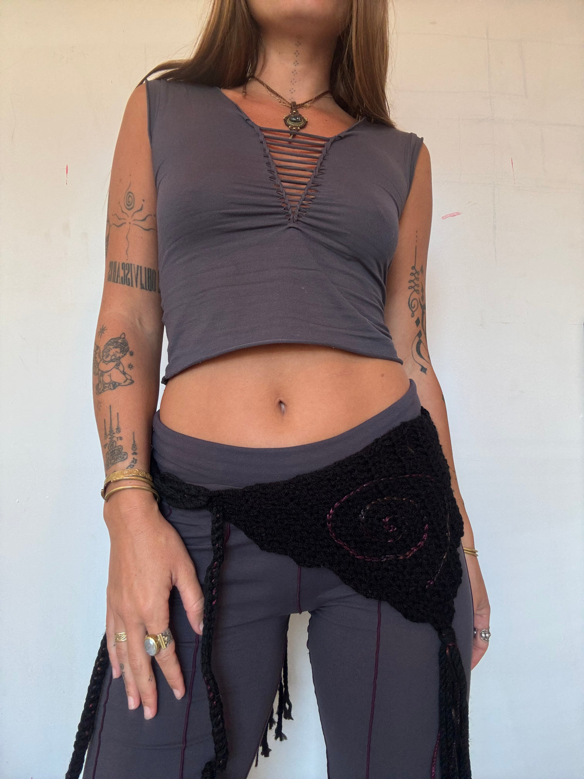 Crochet Fairy Utility Belt - Black/Iridescent 1
