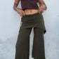 Cropped Flared Trousers - Green