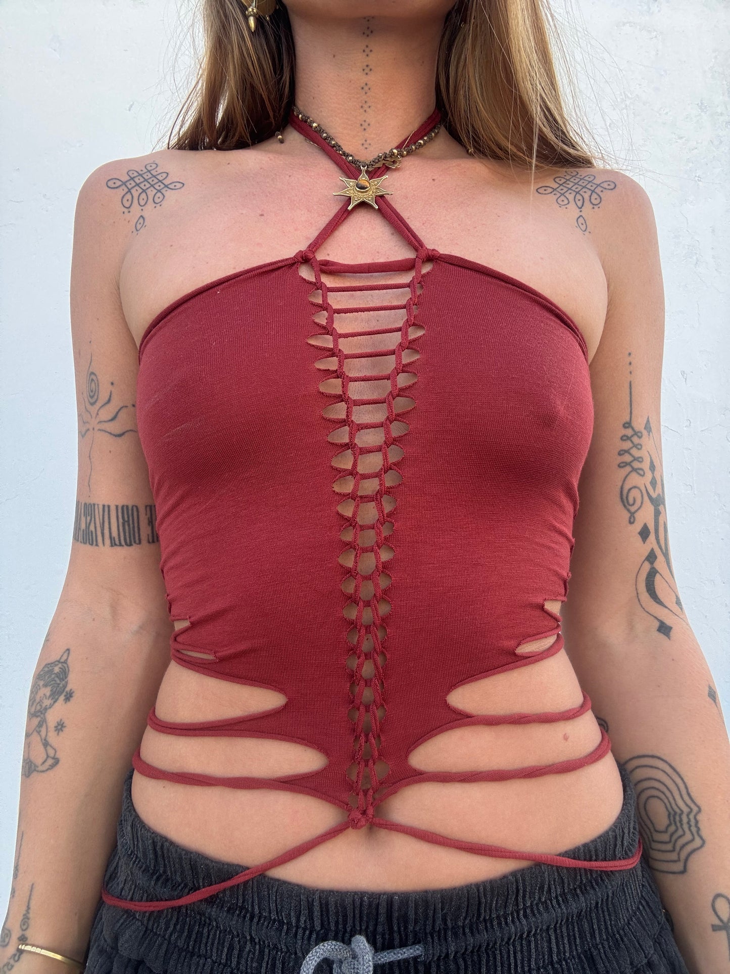 Slit Weave Top - Copper