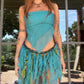 Crochet Fairy Skirt - Aqua •