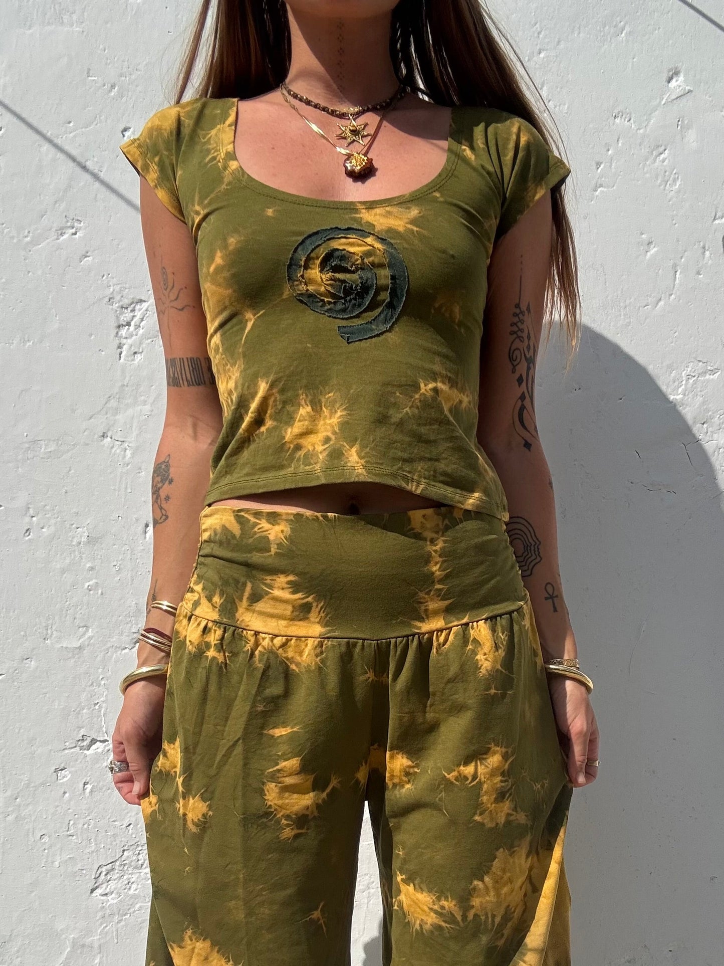 Spiral Baby Tee - Green/Green Tie Dye