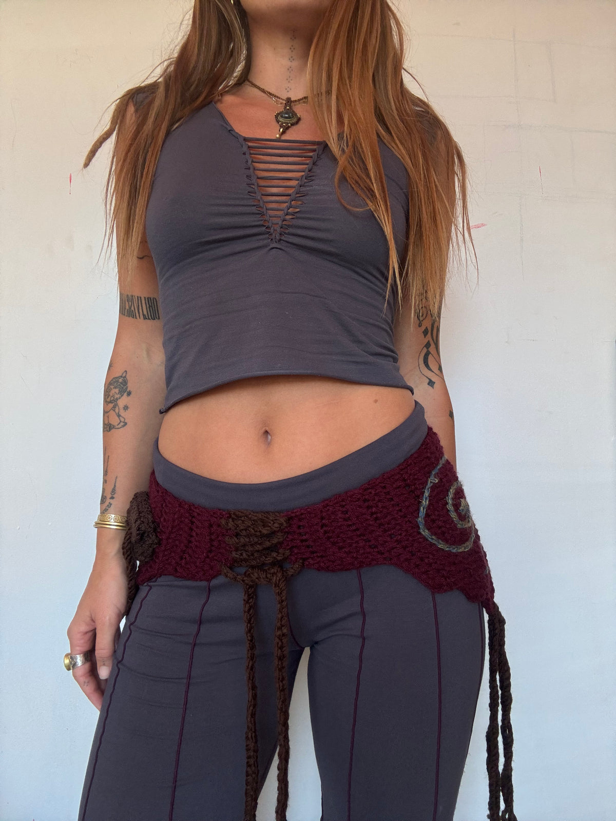 Crochet Fairy Utility Belt - Maroon/Multi
