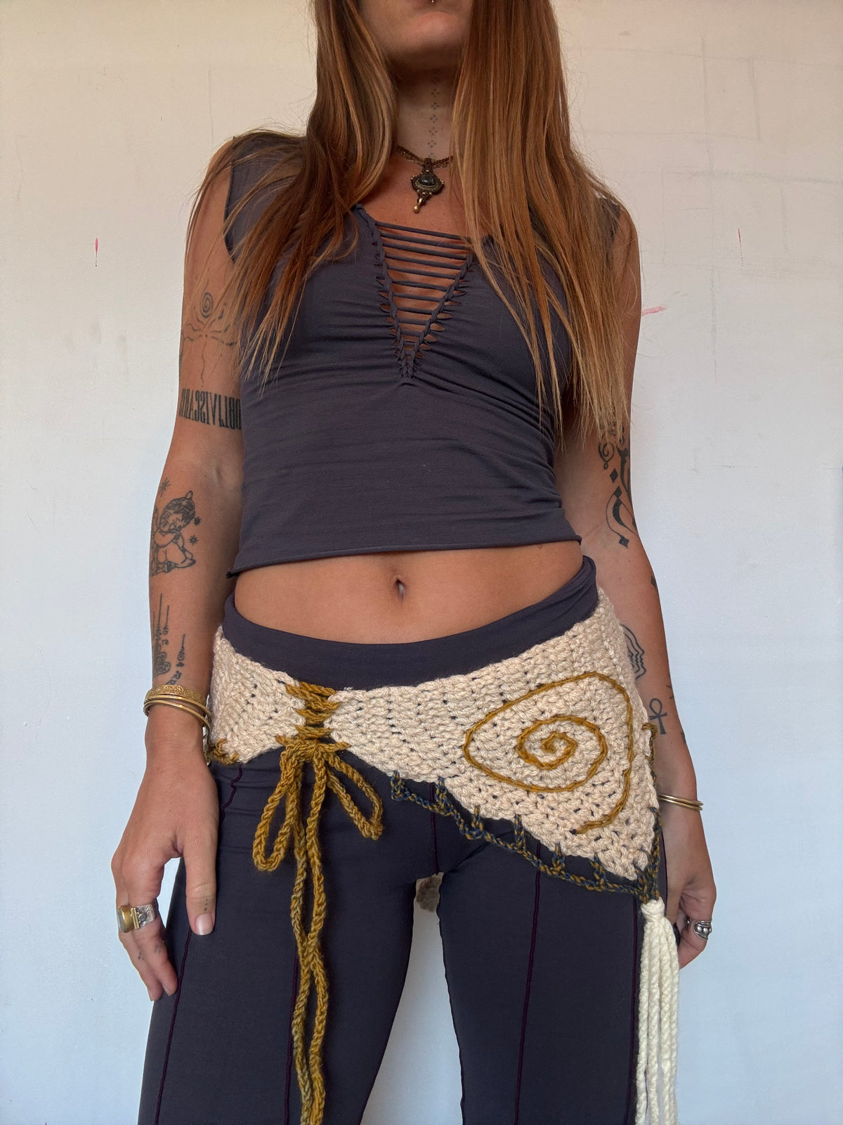 Crochet Fairy Utility Belt - Tan/Multi